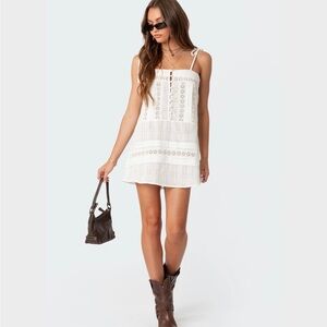 Edikted White Lace Mini Dress